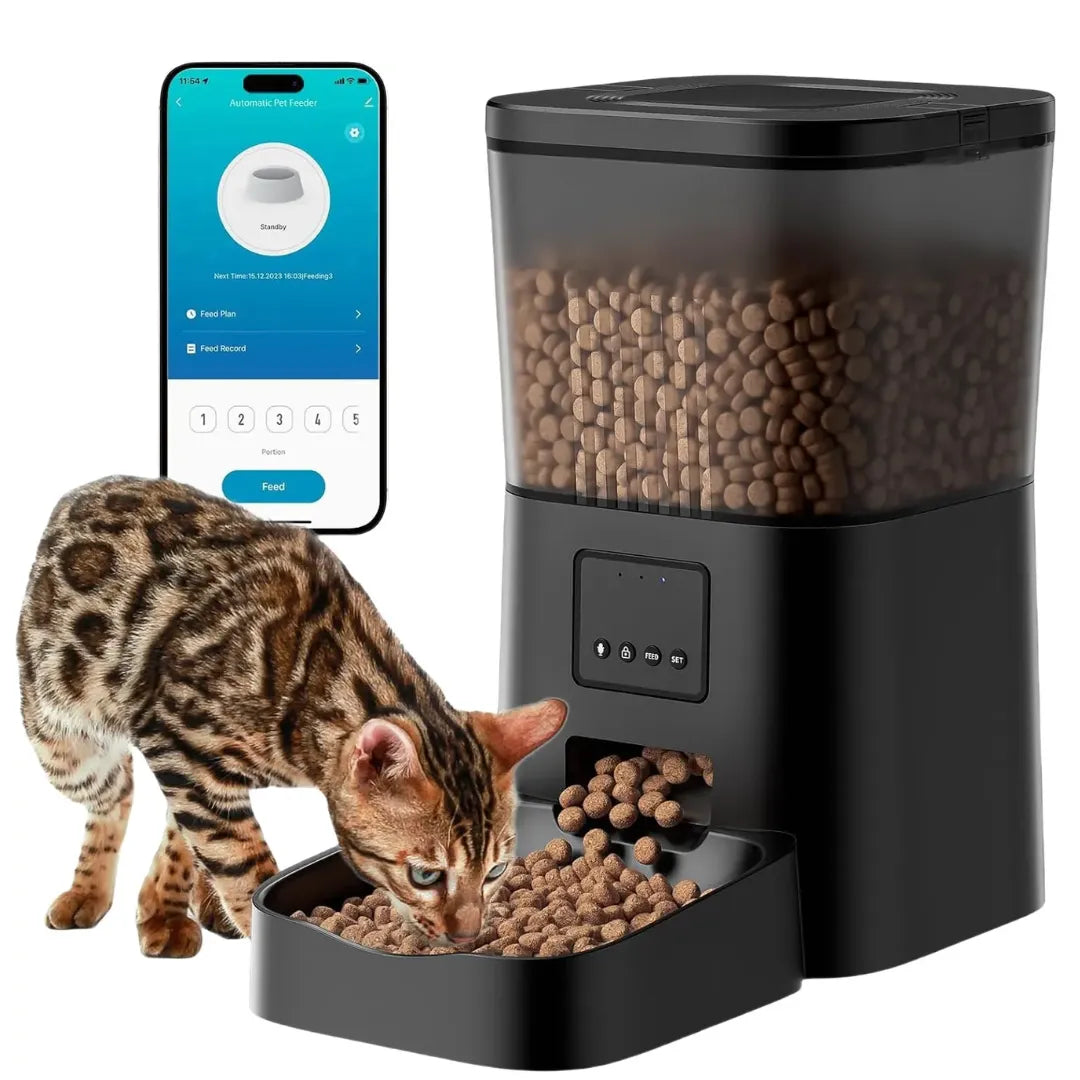 Natqua | PetFeeder Pro – Mangeoire automatique intelligente de 2 L avec contrôle Wi-Fi et portions programmables