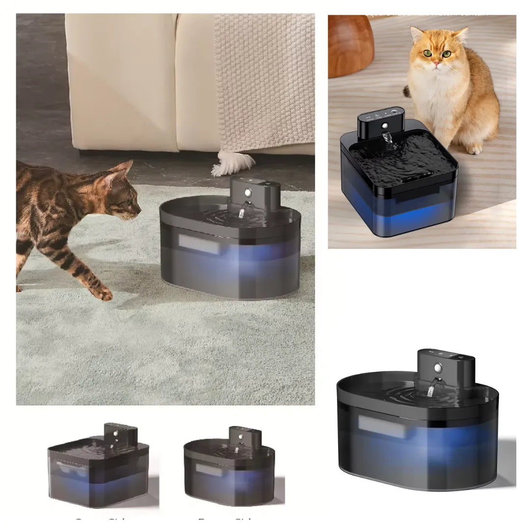 Natqua |  Fontaine d'eau intelligente sans fil de 2,2 L pour chats et chiens