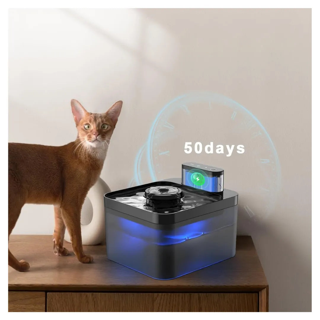 Natqua |  Fontaine d'eau intelligente sans fil de 2,2 L pour chats et chiens