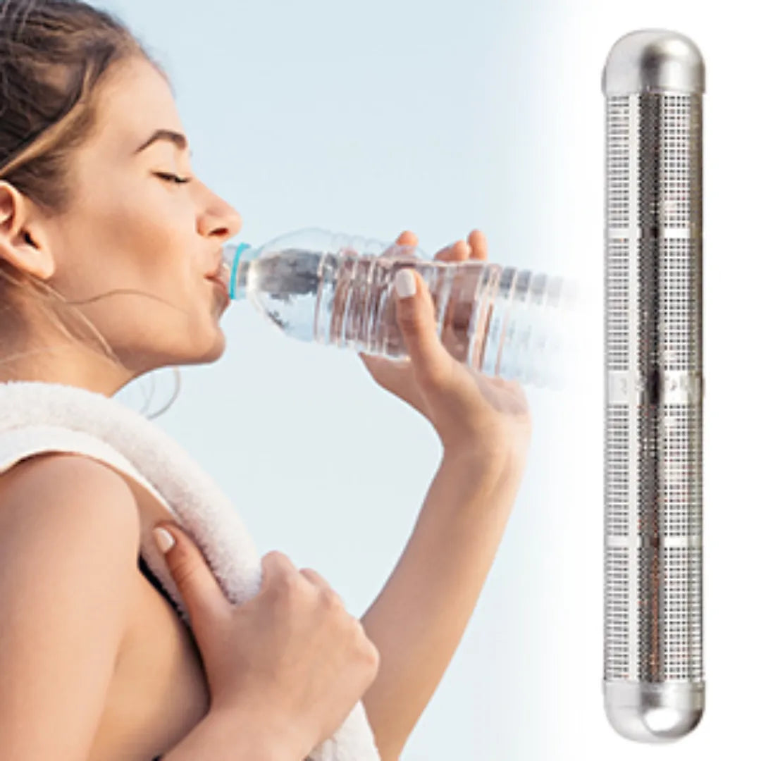 Natqua | Bâton alcalin en acier inoxydable (2 pièces) – Purificateur d'eau avec équilibre pH et ions négatifs