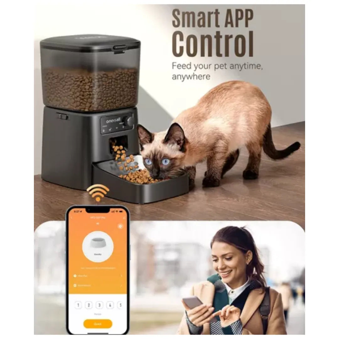 Natqua | PetFeeder Pro – Mangeoire automatique intelligente de 2 L avec contrôle Wi-Fi et portions programmables