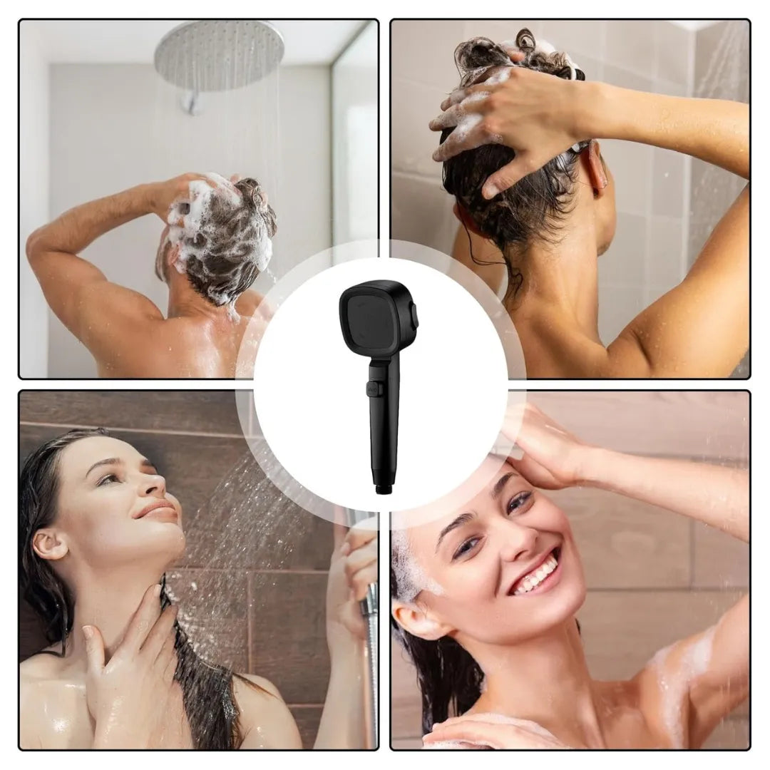 Natqua | Douche haute pression portative en forme de microphone avec jet réglable