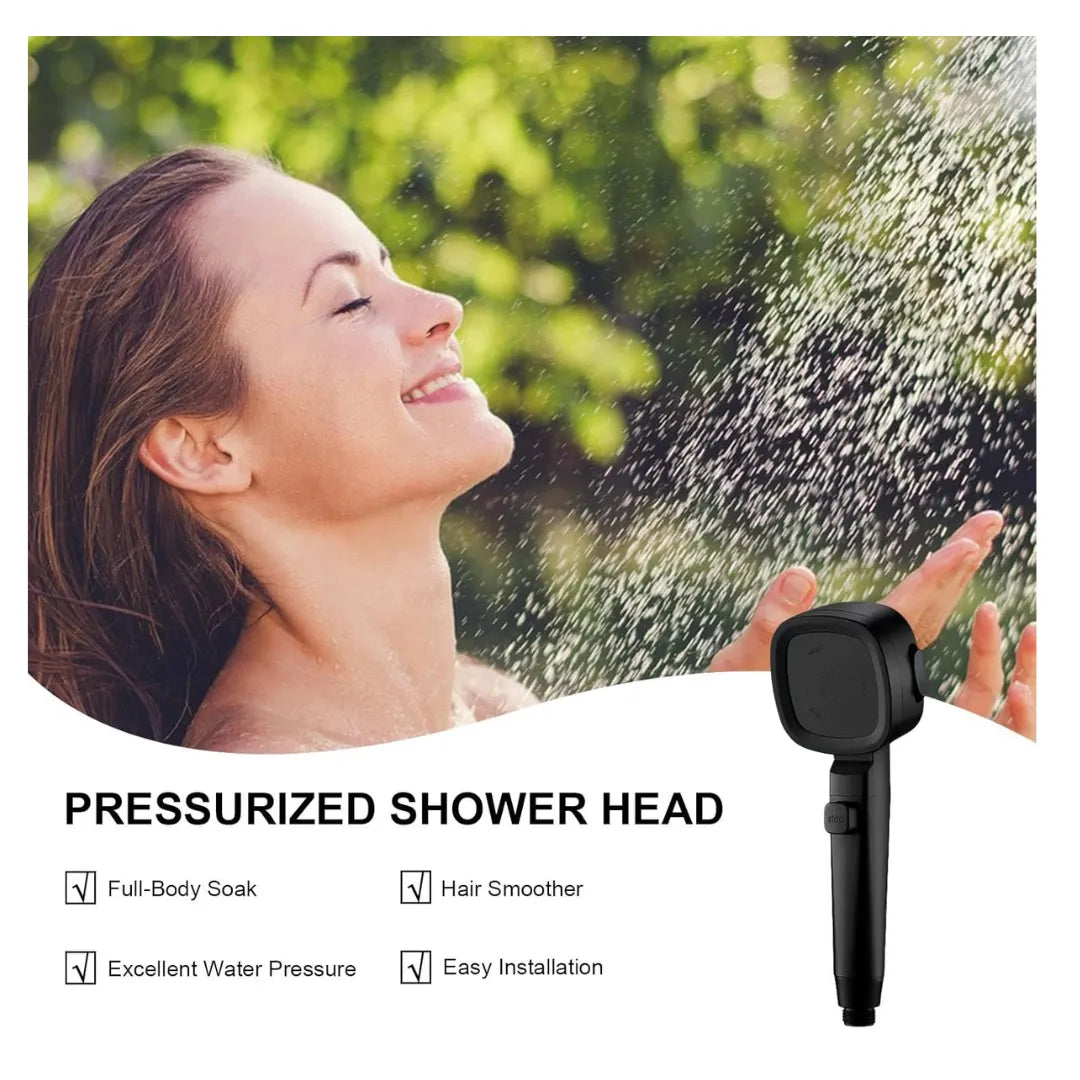 Natqua | Douche haute pression portative en forme de microphone avec jet réglable