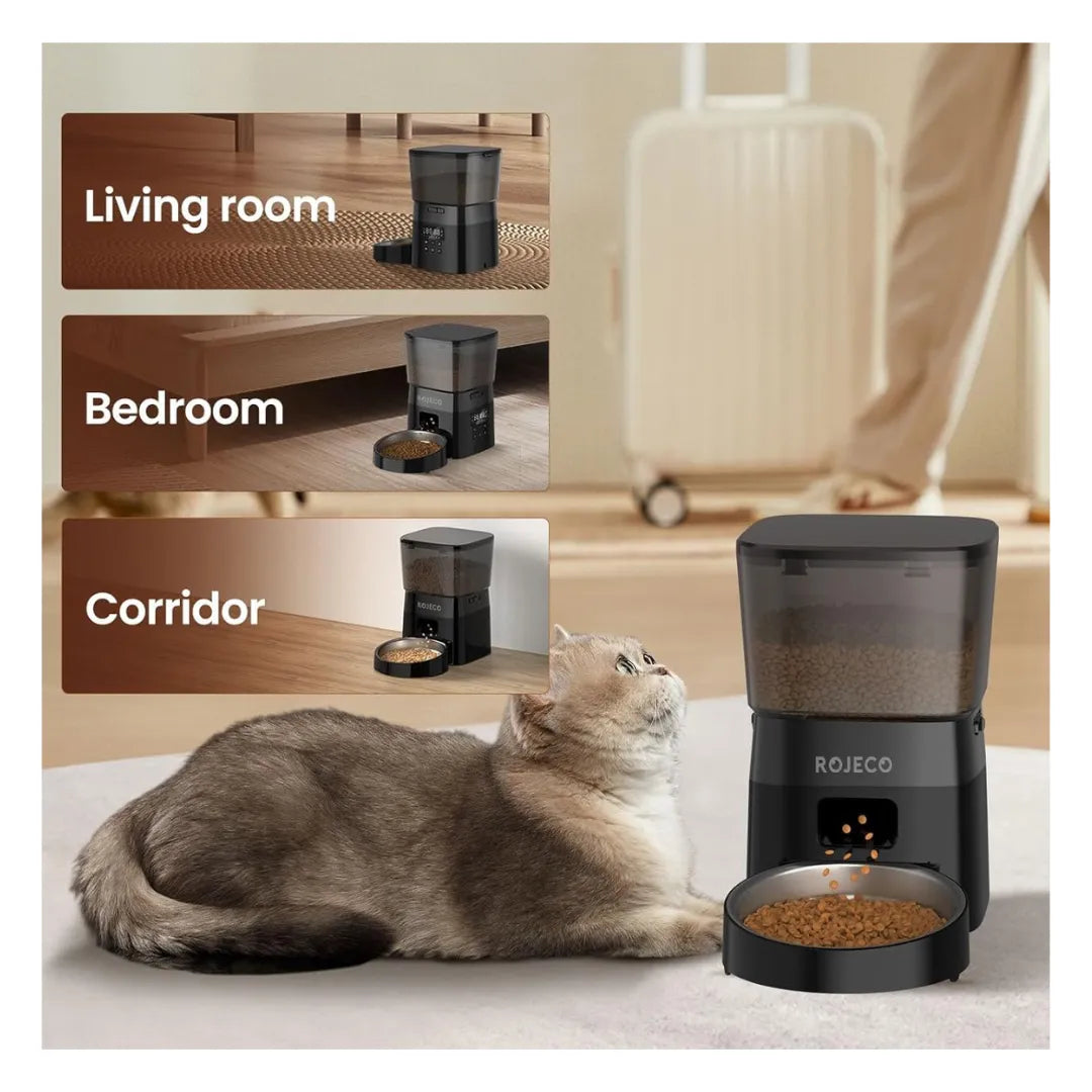 Natqua | PetFeeder Pro – Mangeoire automatique intelligente de 2 L avec contrôle Wi-Fi et portions programmables