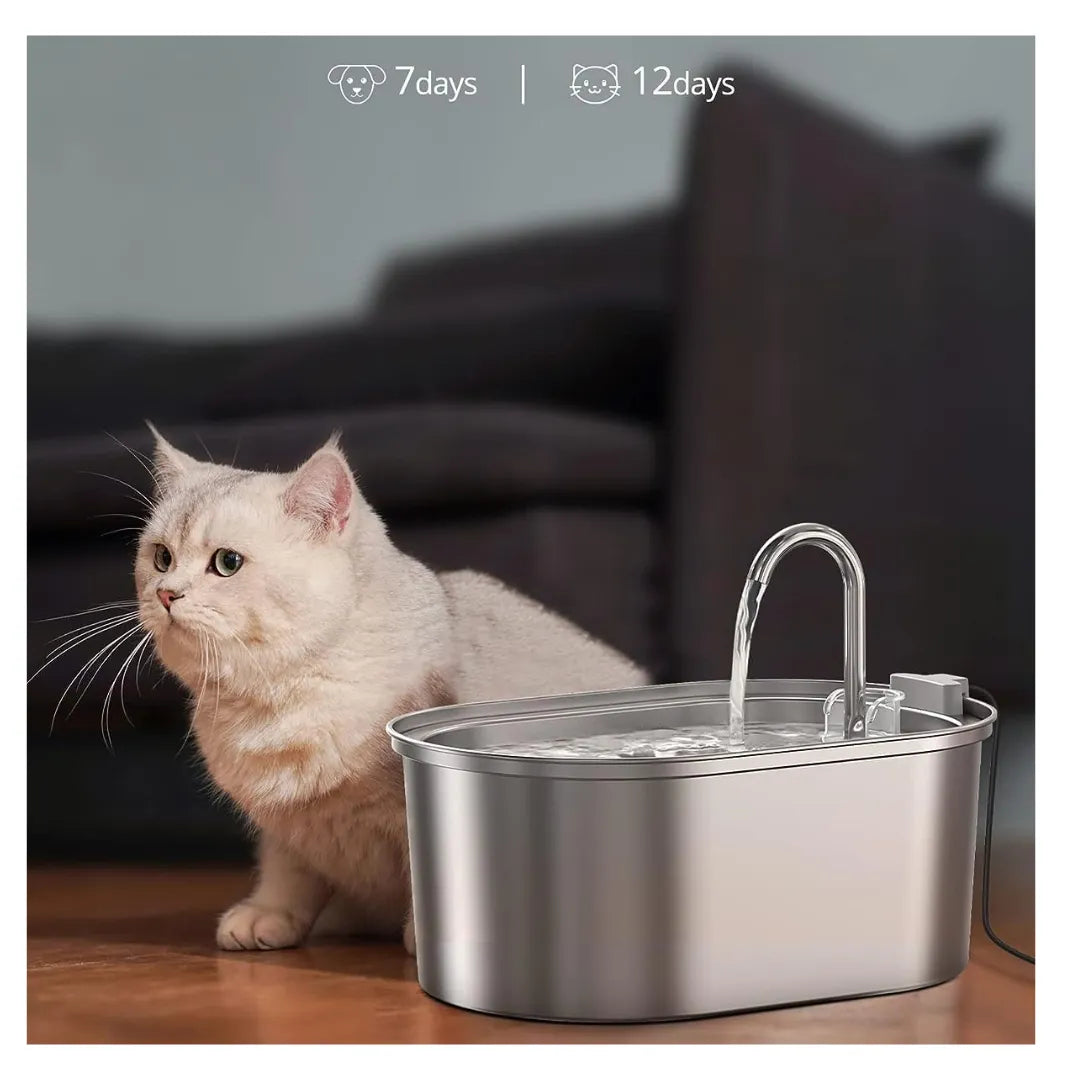 Natqua | AquaPet Smart – Fontaine à eau intelligente de 3,2 L pour chats et chiens