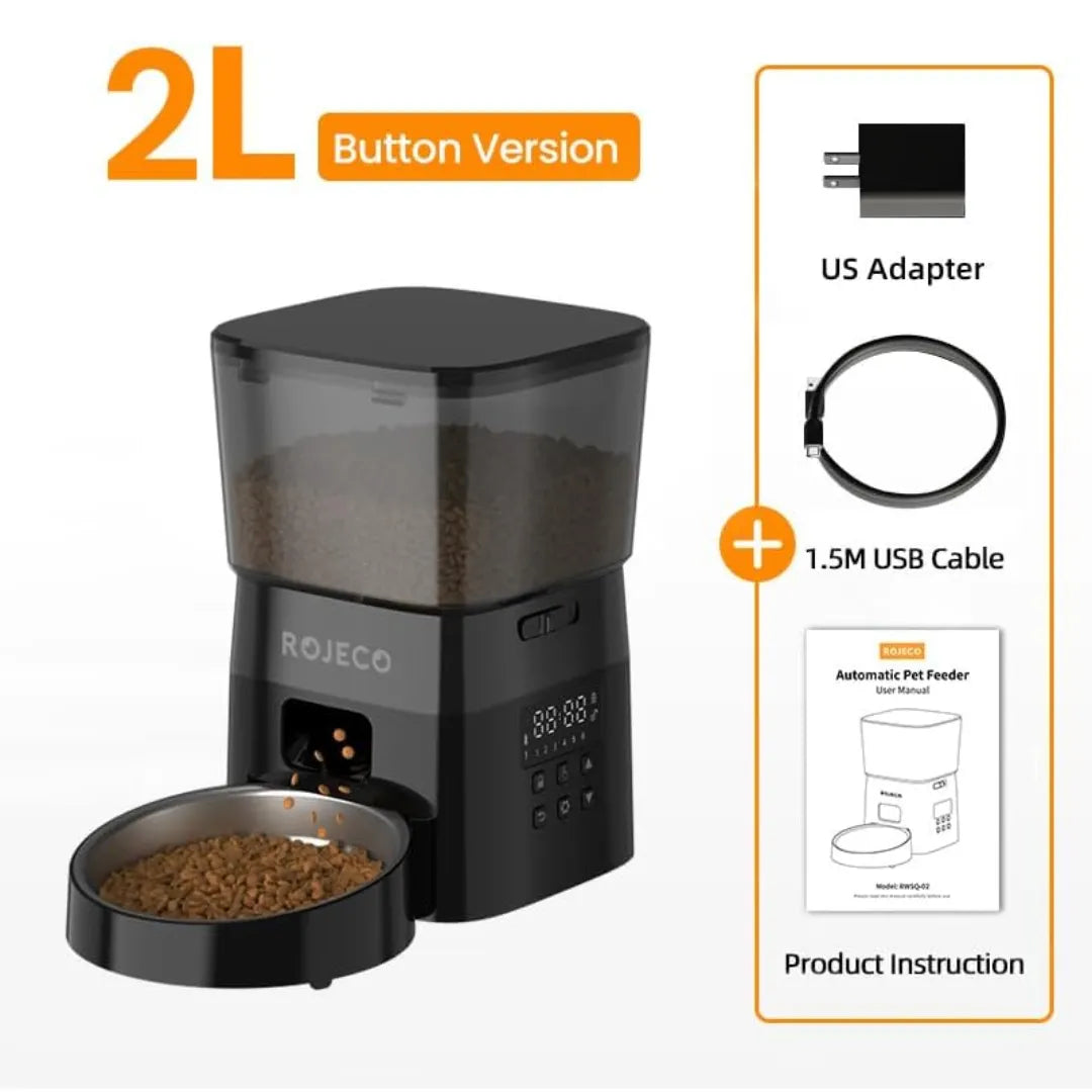 Natqua | PetFeeder Pro – Mangeoire automatique intelligente de 2 L avec contrôle Wi-Fi et portions programmables